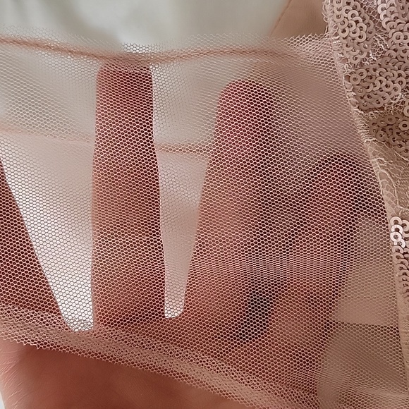 BCBGMaxAzria Women's Abigail Dusty Pink Lace Sequin Mini Dress- Size 2 - Picture 16 of 17